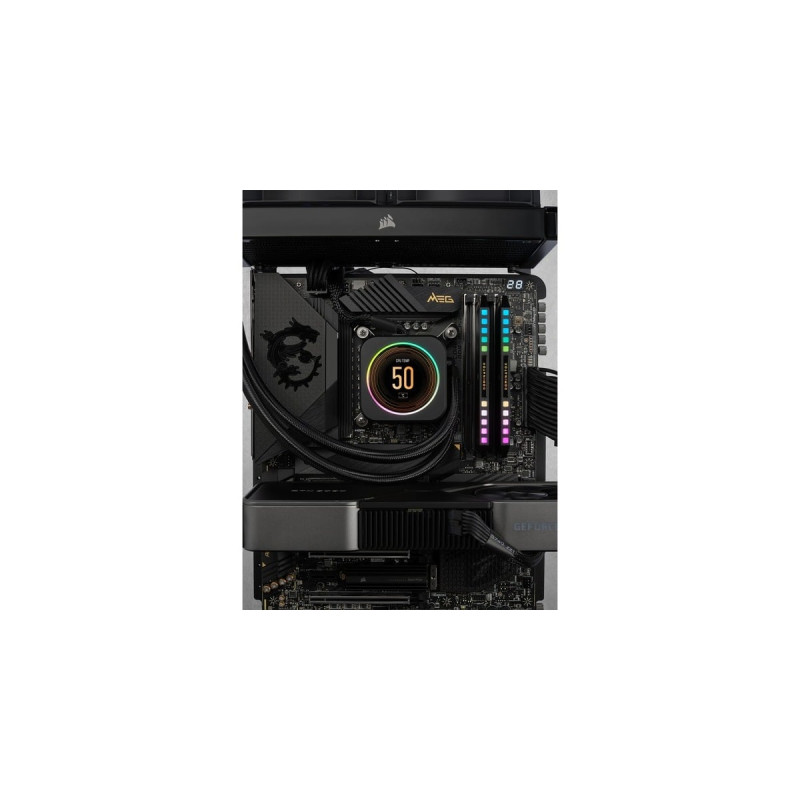 Corsair DIMM 64 GB DDR5-5200 (2x 32 GB) Dual-Kit, Arbeitsspeicher(schwarz, CMT64GX5M2B5200C40, Dominator Platinum RGB, INTEL XMP)