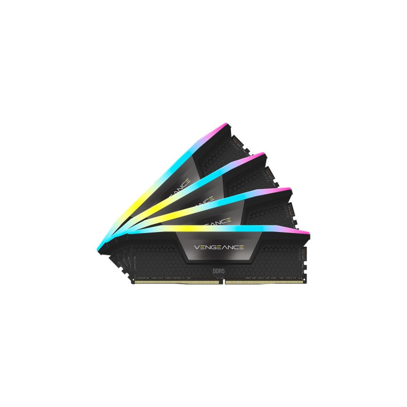 Corsair DIMM 64 GB DDR5-5600 (4x 16 GB) Quad-Kit, Arbeitsspeicher(schwarz, CMH64GX5M4B5600C36, Vengeance RGB, INTEL XMP)
