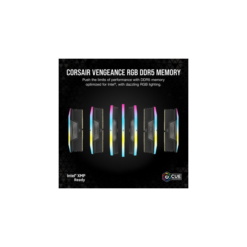 Corsair DIMM 96 GB DDR5-6000 (4x 24 GB) Quad-Kit, Arbeitsspeicher(schwarz, CMH96GX5M4B6000C30, Vengeance RGB, INTEL XMP)