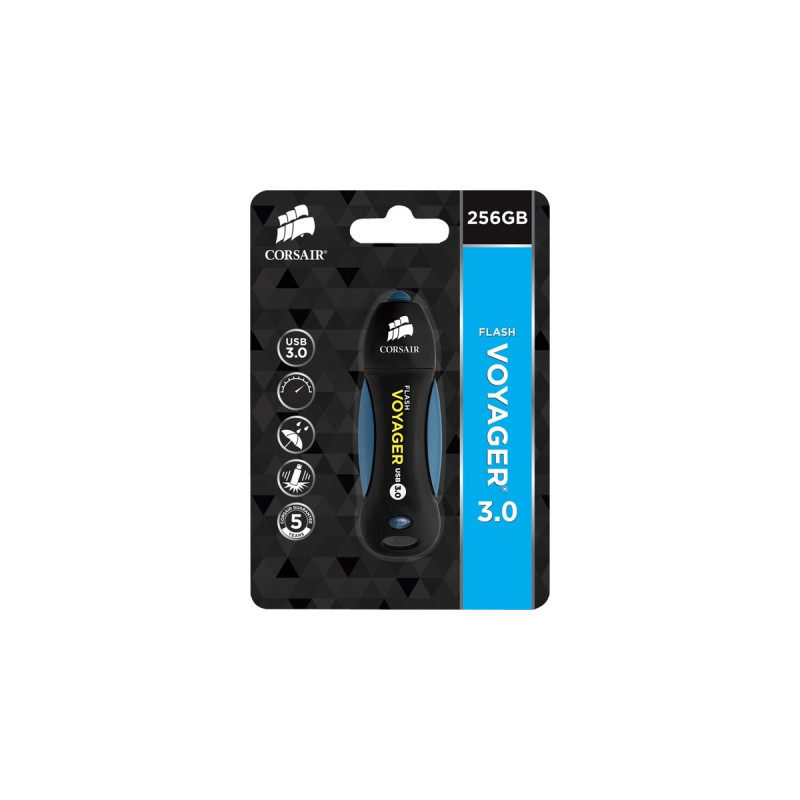 Corsair Flash Voyager 256 GB, USB-Stick(schwarz/blau, USB-A 3.2 Gen 1)