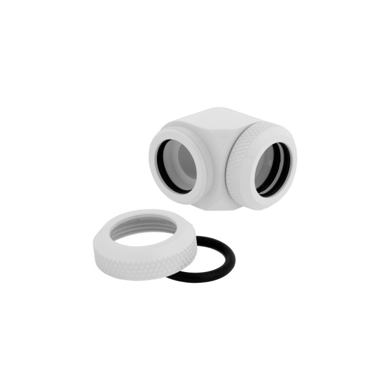 Corsair Hydro X Series XF Hardline-90°-Armatur, AD 14 mm, Doppelpack, Verbindung(weiß, 2 Stück)