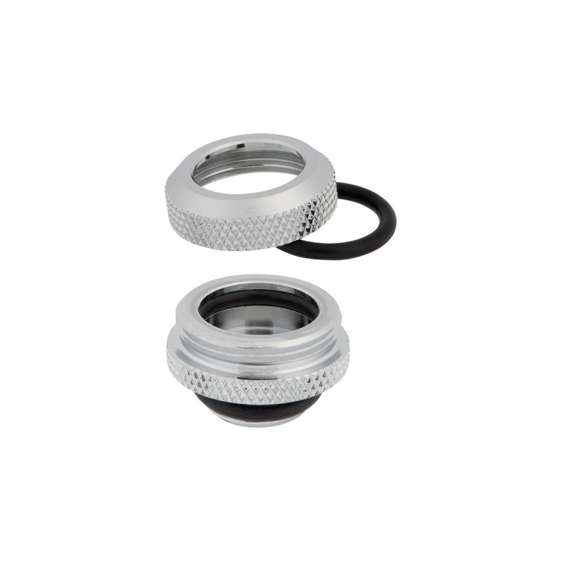 Corsair Hydro X Series XF Hardline-Armatur, AD 14 mm, Viererpack, Verbindung(chrom, 4 Stück)