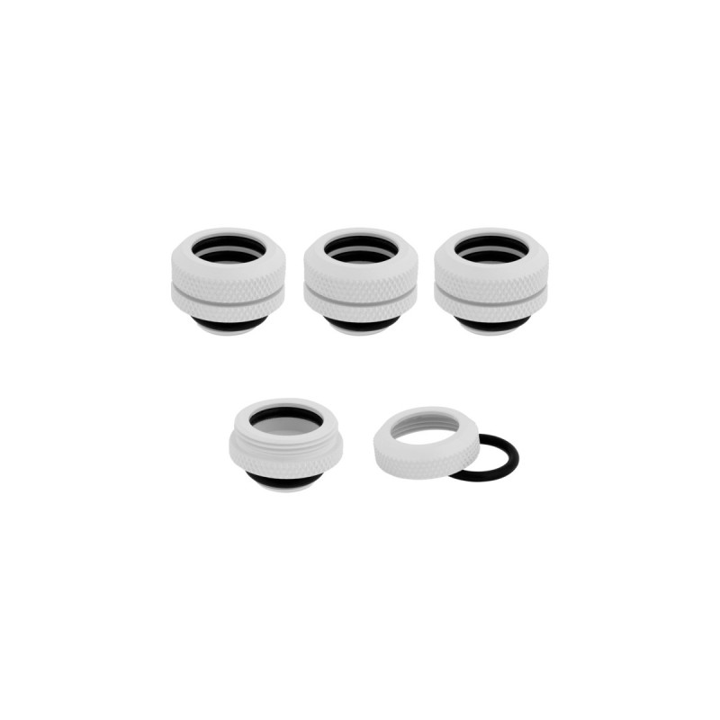 Corsair Hydro X Series XF Hardline-Armatur, AD 14 mm, Viererpack, Verbindung(weiß, 4 Stück)