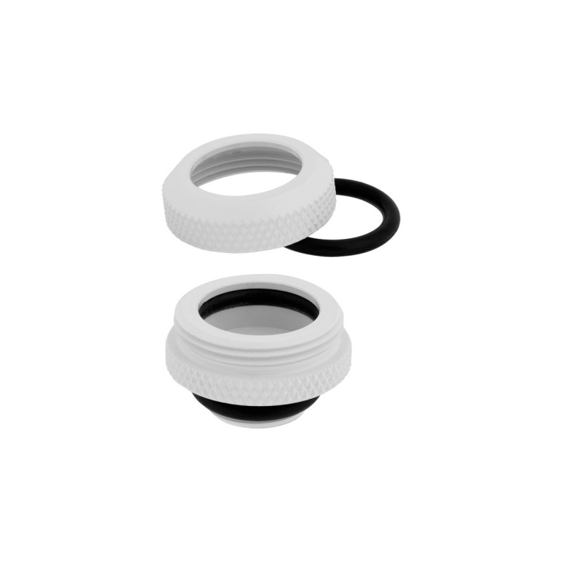 Corsair Hydro X Series XF Hardline-Armatur, AD 14 mm, Viererpack, Verbindung(weiß, 4 Stück)