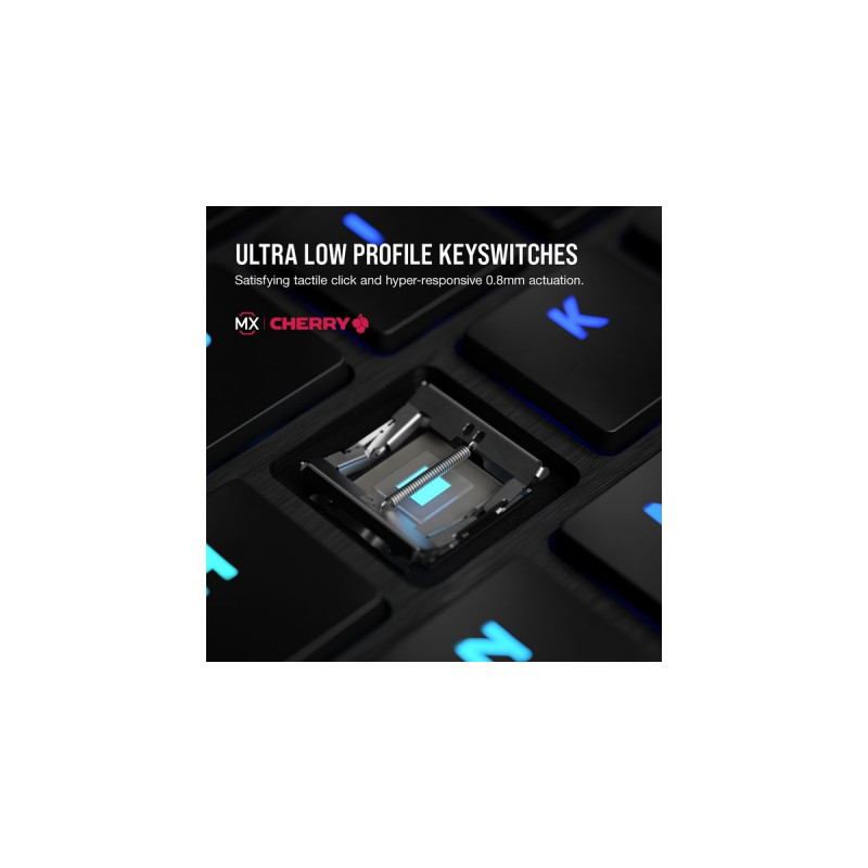 Corsair K100 AIR WIRELESS, Gaming-Tastatur(schwarz, DE-Layout, Cherry MX Ultra Low Profile Tactile)