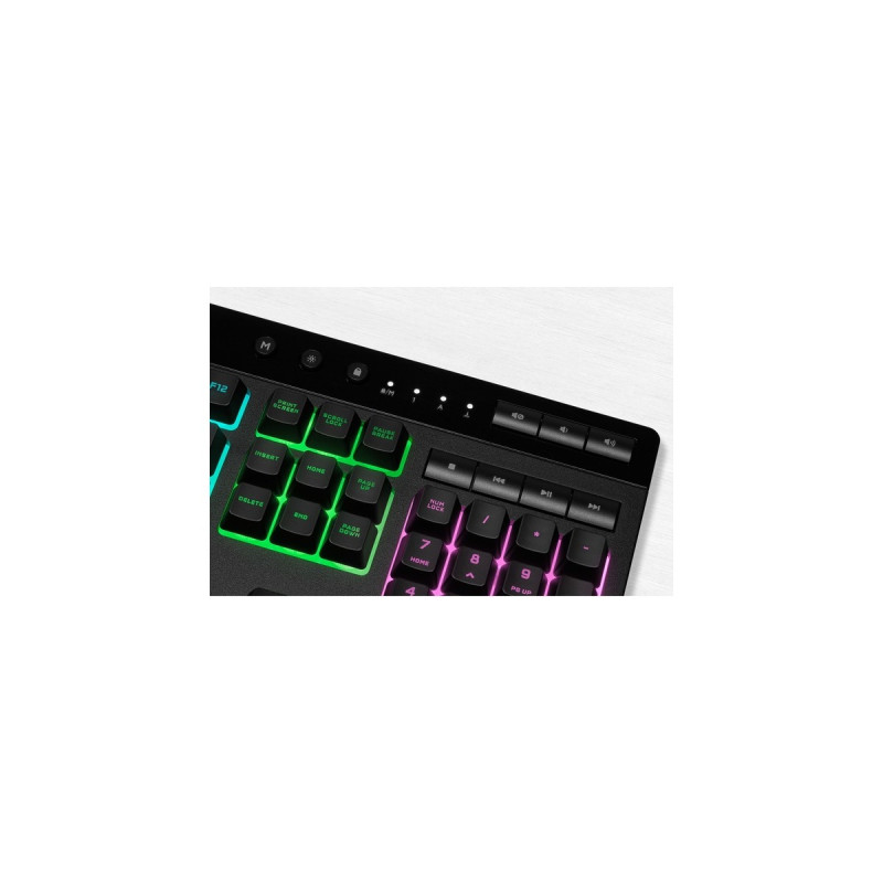Corsair K55 RGB PRO, Gaming-Tastatur(schwarz, DE-Layout, Rubberdome)