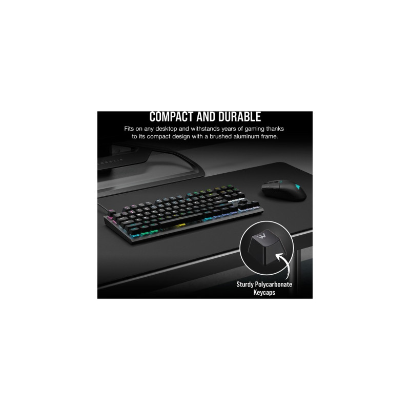 Corsair K60 PRO TKL RGB, Gaming-Tastatur(schwarz, DE-Layout, Corsair OPX)