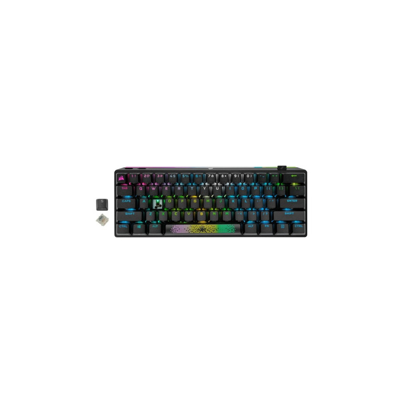 Corsair K70 PRO MINI WIRELESS, Gaming-Tastatur(schwarz, DE-Layout, Cherry MX RGB Speed Silver)