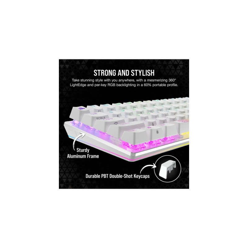 Corsair K70 PRO MINI WIRELESS, Gaming-Tastatur(weiß, DE-Layout, Cherry MX RGB Speed Silver)