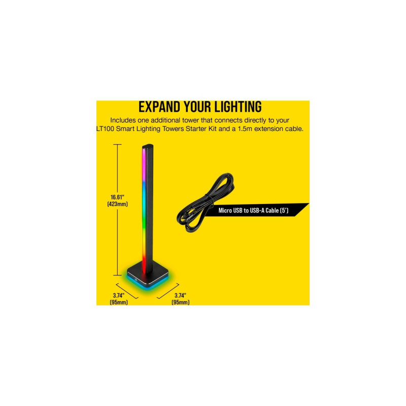 Corsair LT100 Expansion Kit, LED-Leiste(schwarz, 1 Stück LED-Lichtsäule)