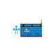 Corsair PBT DOUBLE-SHOT PRO Tastenkappen-Mod-Kit(blau, DE-Layout (QWERTZ), 105 Tasten)