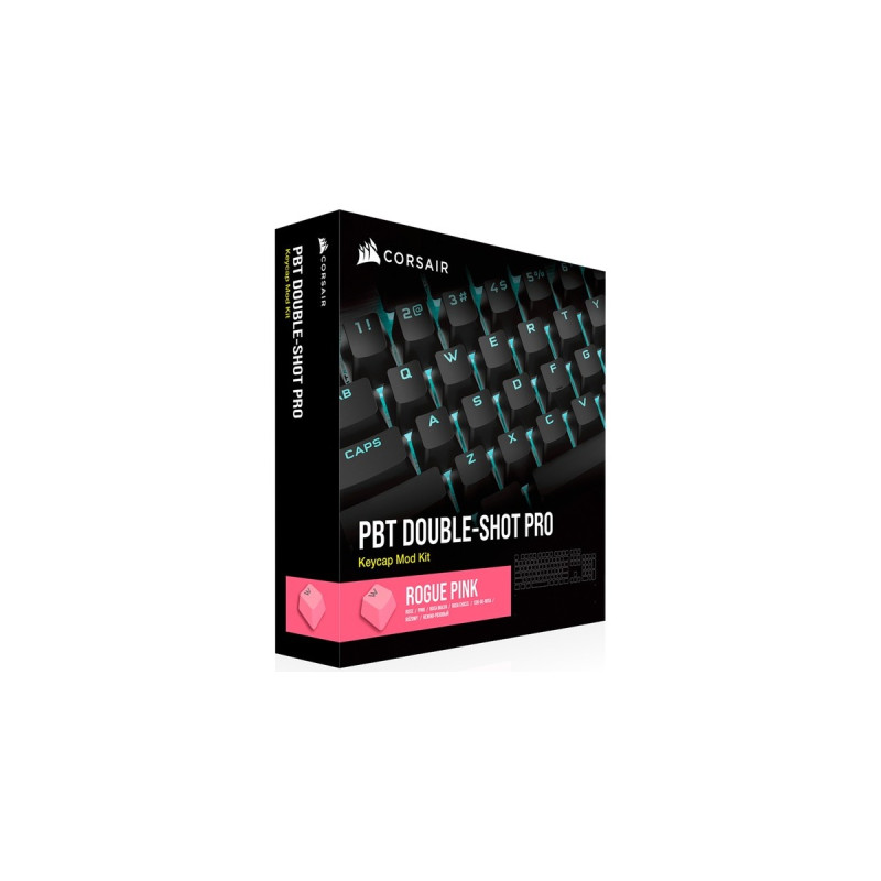 Corsair PBT DOUBLE-SHOT PRO Tastenkappen-Mod-Kit(pink, DE-Layout (QWERTZ), 105 Tasten)