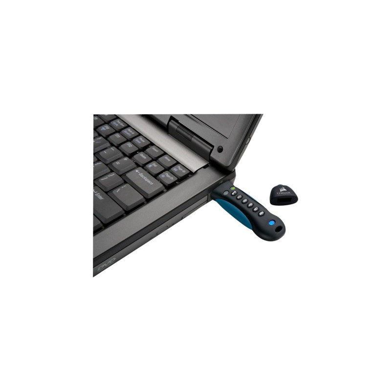 Corsair Padlock 3 64 GB, USB-Stick(schwarz/blau, USB-A 3.2 Gen 1)