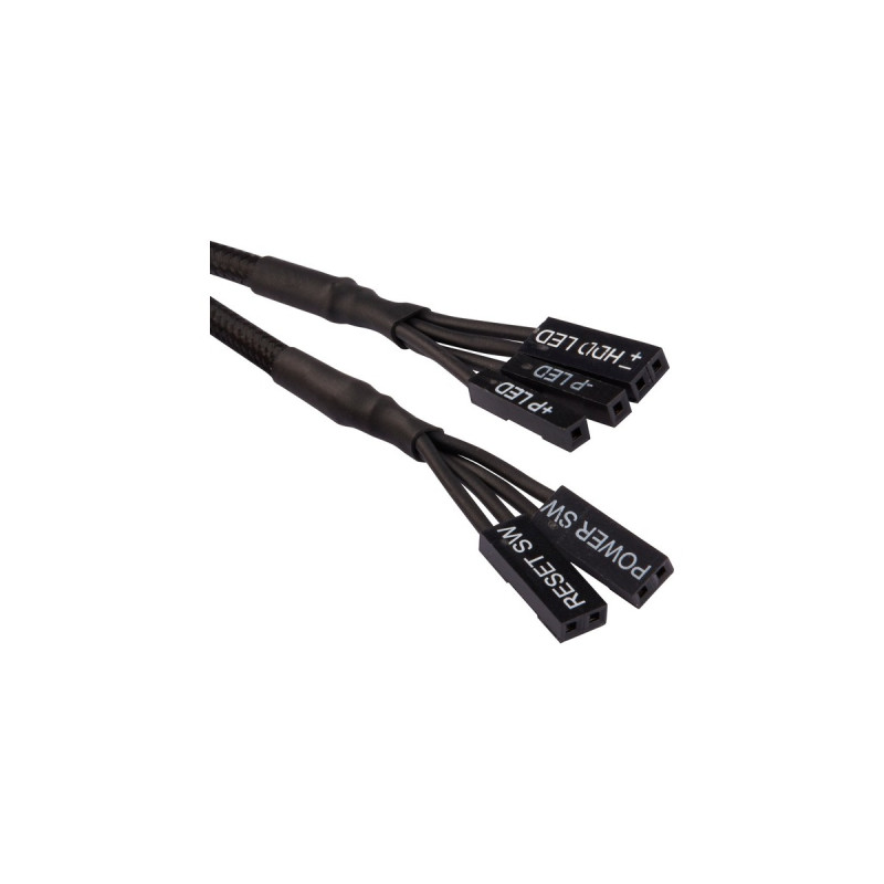 Corsair Premium Sleeved Frontpanel Verlängerungskit, 4-teilig, Verlängerungskabel(schwarz, 30cm)