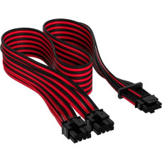 Corsair Premium Sleeved PCIe 5.0 12VHPWR PSU Adapterkabel(schwarz/rot, 50cm)