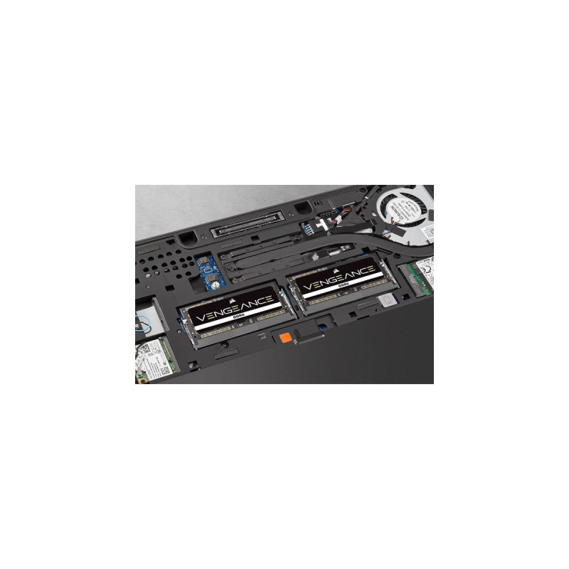 Corsair SO-DIMM 32 GB DDR5-4800 (2x 16 GB) Dual-Kit, Arbeitsspeicher(schwarz, CMSX32GX5M2A4800C40, Vengeance)