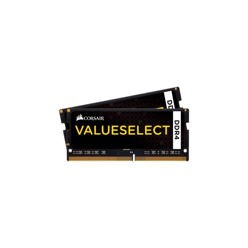 Corsair ValueSelect SO-DIMM 16 GB DDR4-2133 (2x 8 GB) Dual-Kit, Arbeitsspeicher(schwarz, CMSO16GX4M2A2133C15, Value Select)