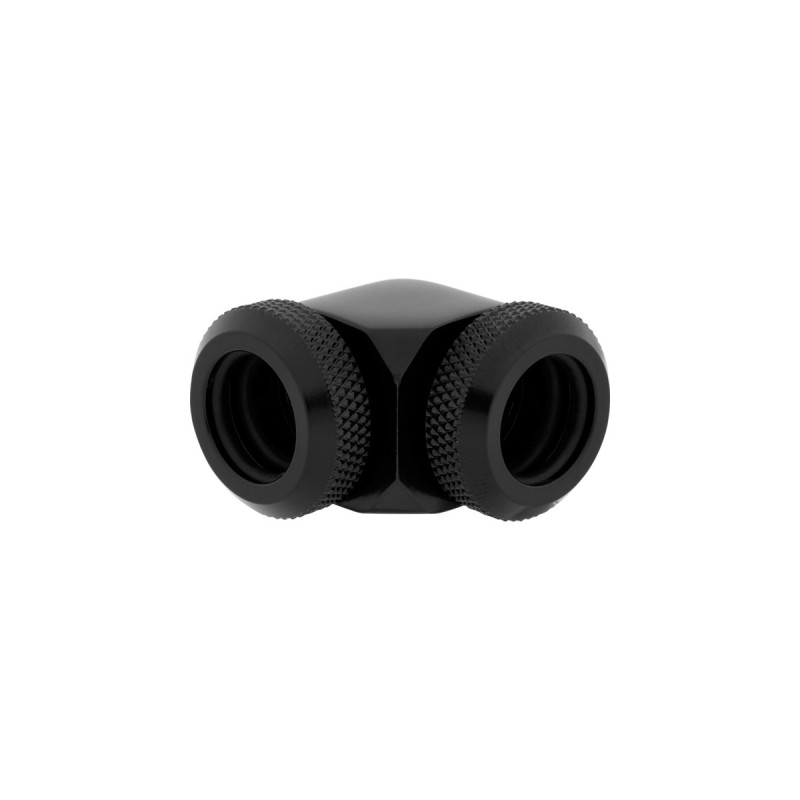 Corsair XF Hardline 90° 12mm OD Fitting Twin Pack, Verbindung(schwarz, kompatibel mit 12 mm OD-Hardline Tubing)