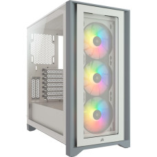 Corsair iCUE 4000X RGB, Tower-Gehäuse(weiß, Tempered Glass)