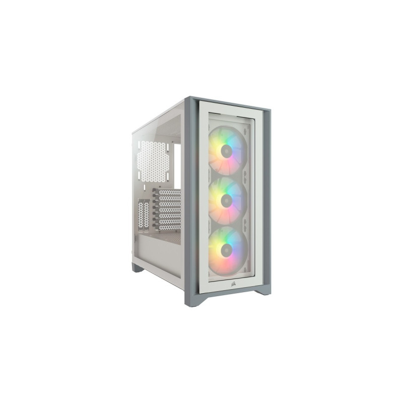 Corsair iCUE 4000X RGB, Tower-Gehäuse(weiß, Tempered Glass)