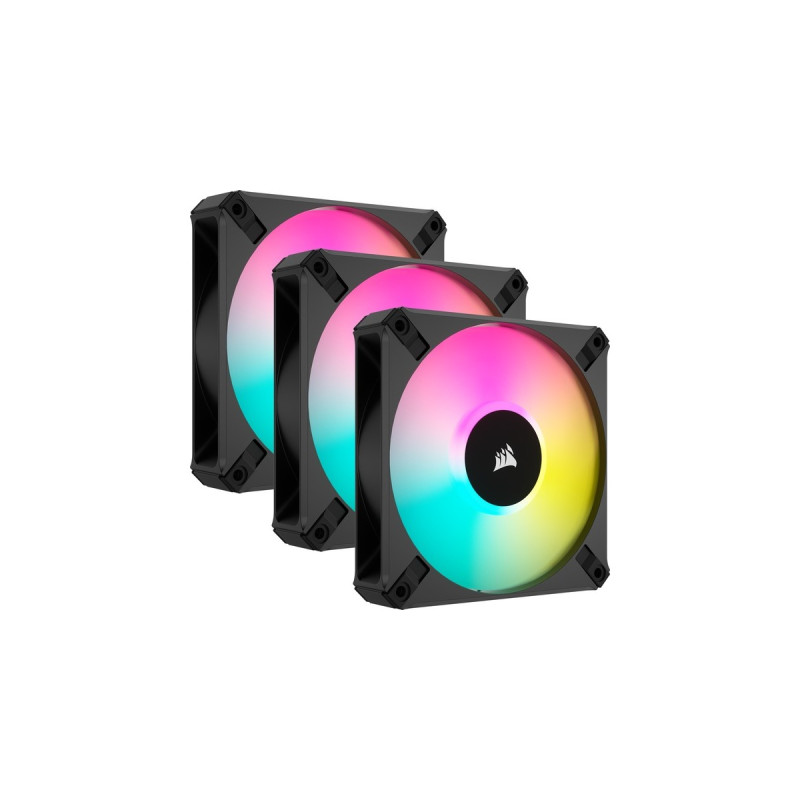 Corsair iCUE AF120 RGB ELITE 120-mm-PWM, Gehäuselüfter(schwarz, 3er Pack, inkl. Controller)