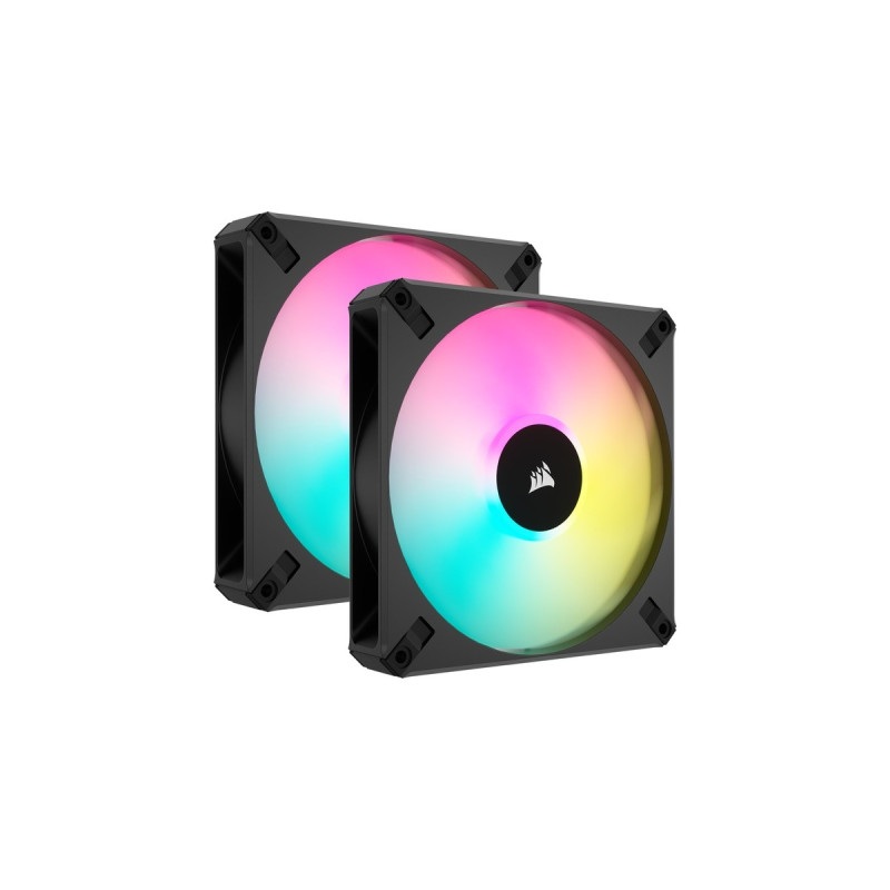 Corsair iCUE AF140 RGB ELITE 140-mm-PWM, Gehäuselüfter(schwarz, 2er Pack, inkl. Controller)