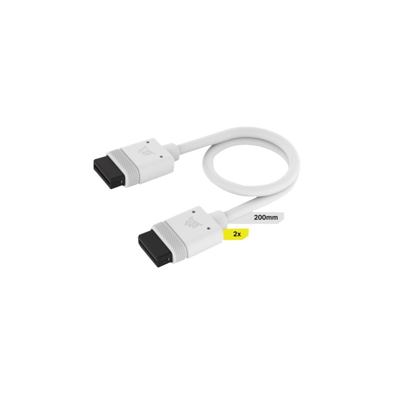 Corsair iCUE LINK Kabel, 200mm, gerade(weiß, 2 Stück)