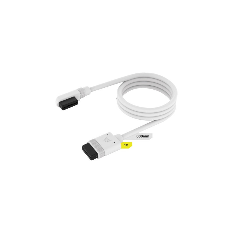 Corsair iCUE LINK Slim-Kabel, 600mm, 90° abgewinkelt(weiß, 1 Stück)