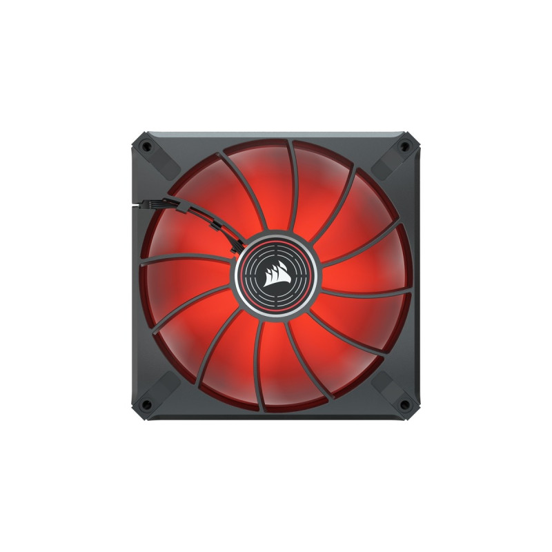 Corsair iCUE ML140 ELITE Red Premium 140x140x25, Gehäuselüfter(schwarz/rot, Einzellüfter)