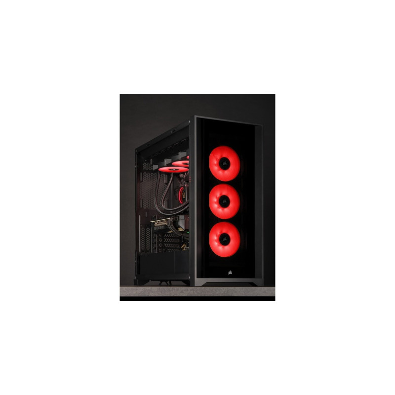 Corsair iCUE ML140 ELITE Red Premium 140x140x25, Gehäuselüfter(schwarz/rot, Einzellüfter)