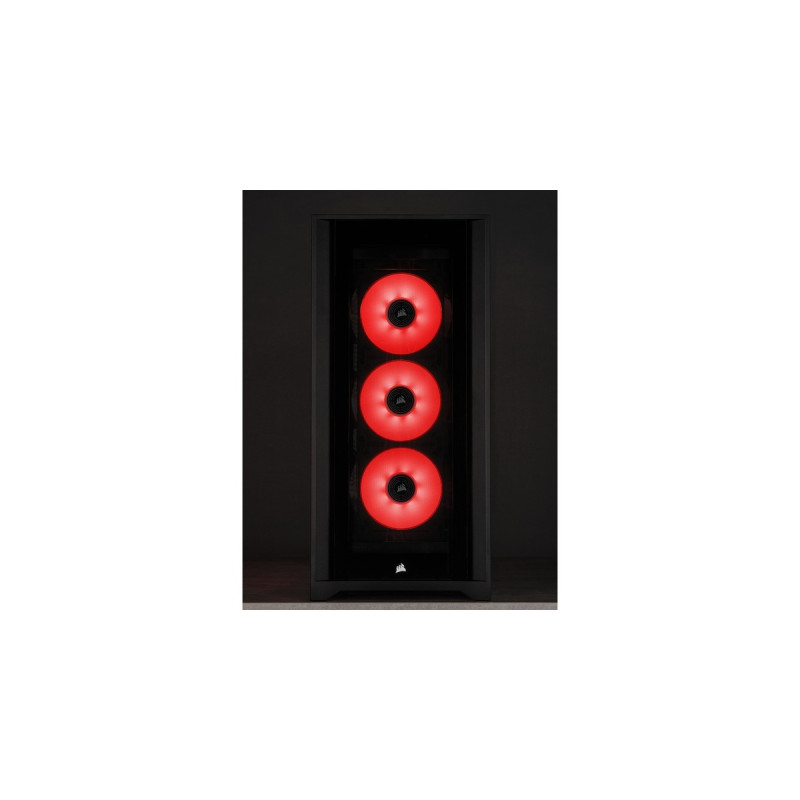 Corsair iCUE ML140 ELITE Red Premium 140x140x25, Gehäuselüfter(schwarz/rot, Einzellüfter)