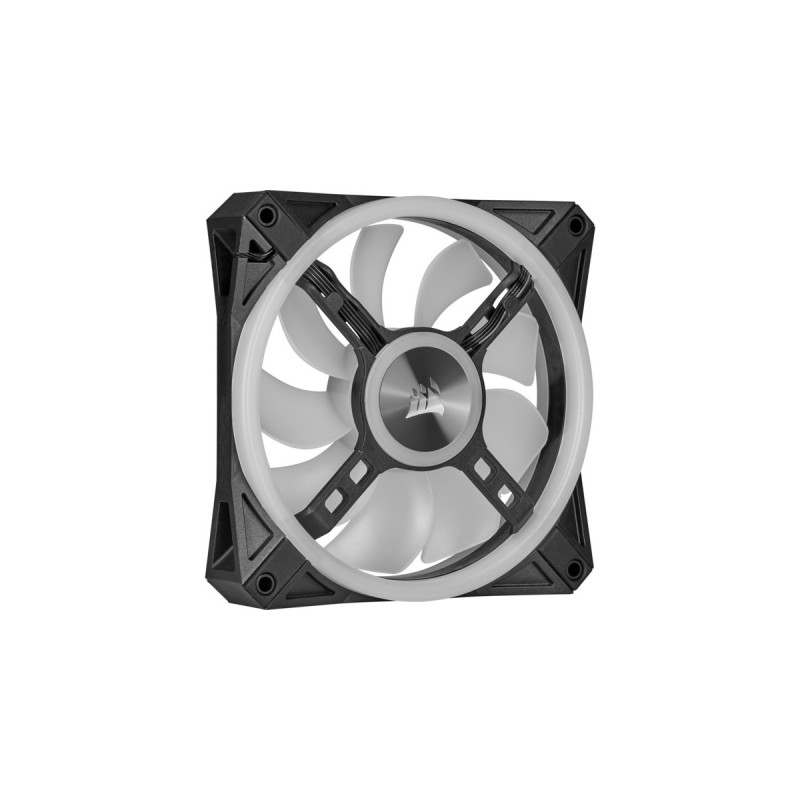 Corsair iCUE QL120 RGB 3er 120x120x25, Gehäuselüfter(schwarz, 3er Pack, inkl Lighting Node CORE)