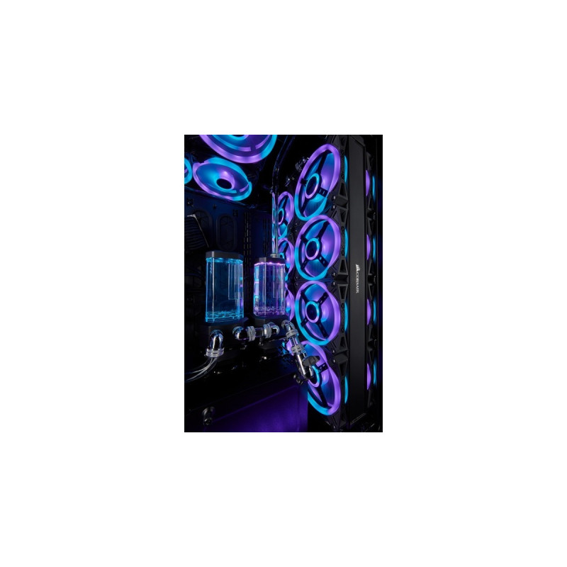 Corsair iCUE QL120 RGB 3er 120x120x25, Gehäuselüfter(schwarz, 3er Pack, inkl Lighting Node CORE)