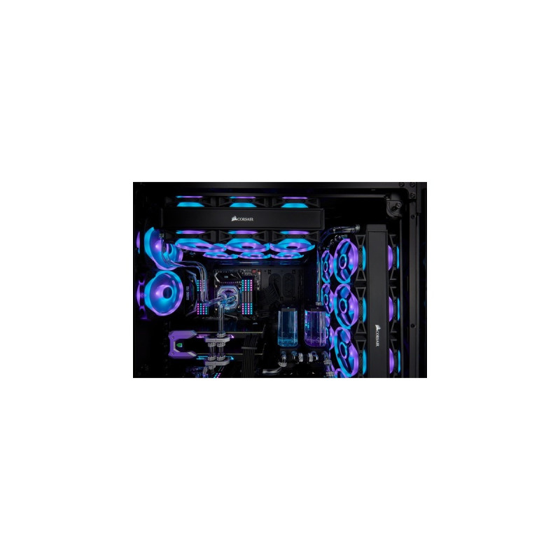 Corsair iCUE QL120 RGB 3er 120x120x25, Gehäuselüfter(schwarz, 3er Pack, inkl Lighting Node CORE)