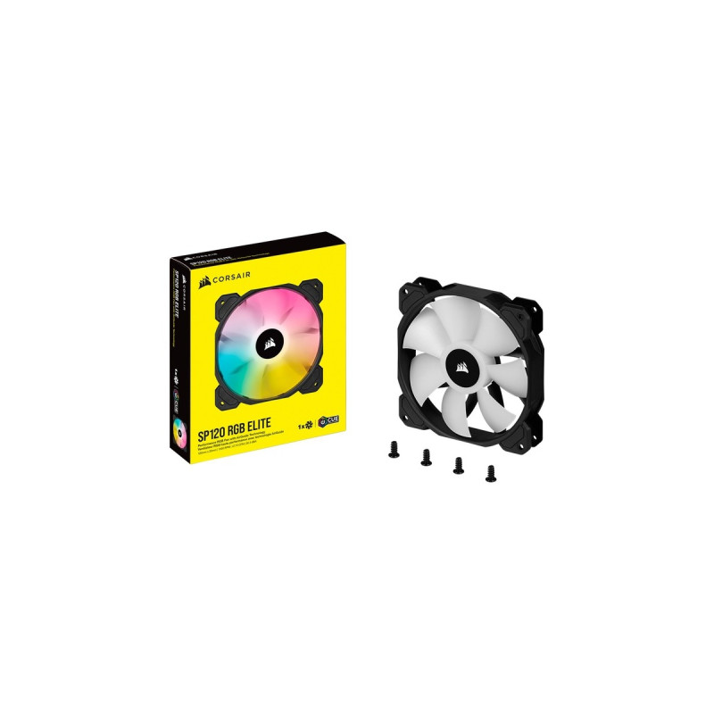 Corsair iCUE SP120 RGB Elite Performance 120x120x25, Gehäuselüfter(schwarz, einzelner Lüfter ohne Controller)