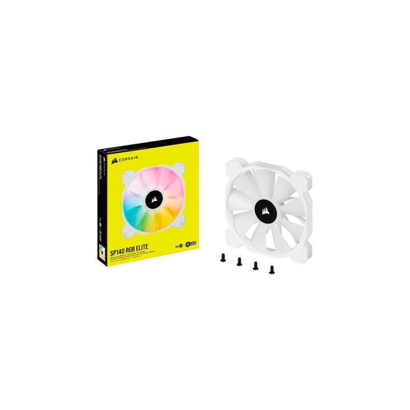 Corsair iCUE SP140 RGB ELITE Performance 140x140x25, Gehäuselüfter(weiß, einzelner Lüfter ohne Controller)