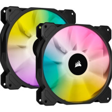 Corsair iCUE SP140 RGB Elite Performance 2er 140x140x25, Gehäuselüfter(schwarz, 2er Pack, inkl. iCUE Lighting Node CORE)