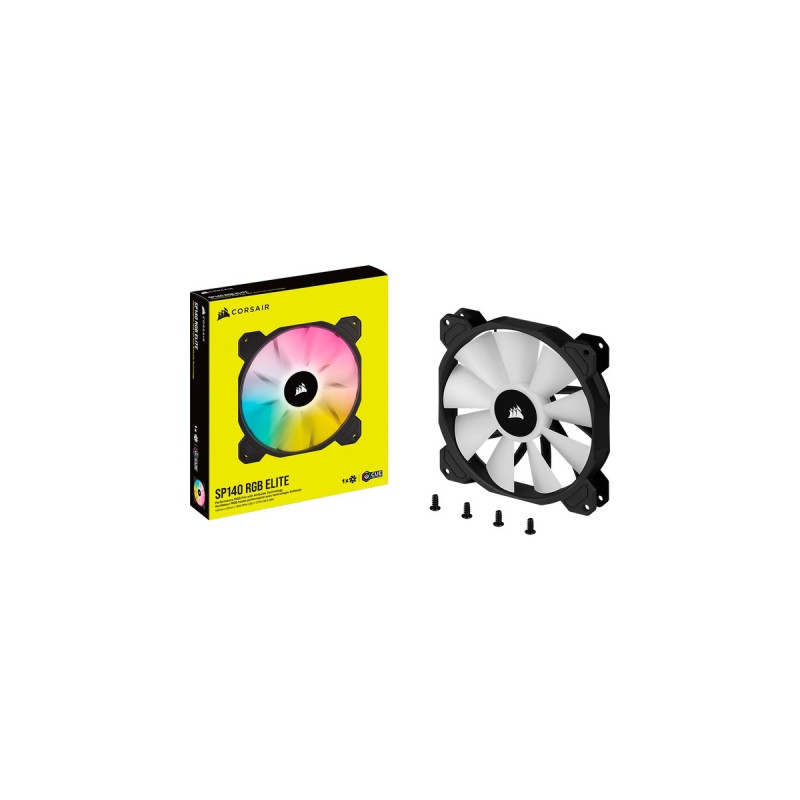 Corsair iCUE SP140 RGB ElitePerformance 140x140x25, Gehäuselüfter(schwarz/transparent, einzelner Lüfter ohne Controller)