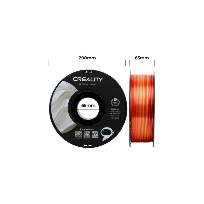 Creality CR-Silk PLA Filament Gold/Rot, 3D-Kartusche(1 kg, 1,75 mm, auf Rolle)