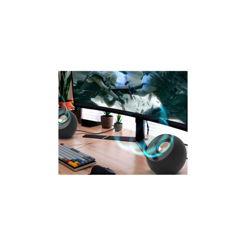 Creative Pebble, PC-Lautsprecher(schwarz, Klinke, USB)