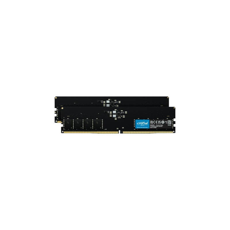 Crucial DIMM 64 GB DDR5-4800 (2x 32 GB) Dual-Kit, Arbeitsspeicher(schwarz, CT2K32G48C40U5)