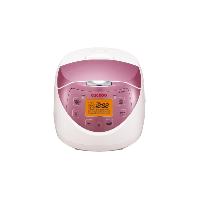 Cuckoo Reiskocher CR-0631F(weiß/rosa, 580 Watt, 1,08 Liter)