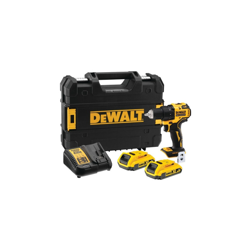DEWALT Akku-Bohrschrauber DCD708D2T, 18Volt(gelb/schwarz, 2x Li-Ion-Akku 2,0 Ah, in TSTAK Box)