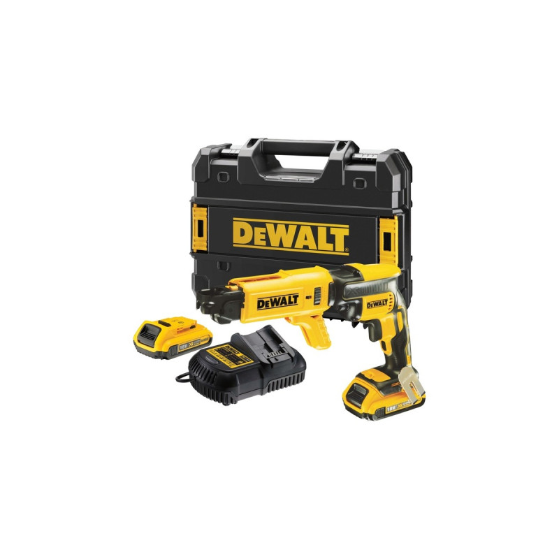 DEWALT Akku-Magazin-Trockenbauschrauber Set DCF620D2K, 18Volt, Magazinschrauber(gelb/schwarz, 2x Li-Ion XR Akku 2,0Ah, T STAK Box II)