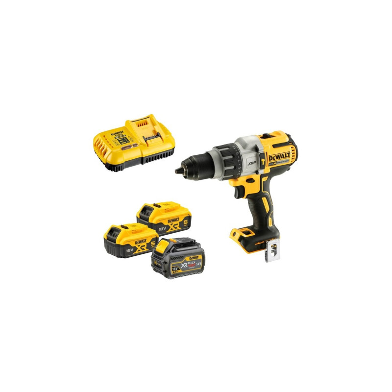 DEWALT Akku-Schlagbohrschrauber DCD996TP2, 18Volt(gelb/schwarz, 2x Li-Ion XR Akku 5,0Ah, 1x 108 Wh XR FLEXVOLT Akku, in T STAK Box)