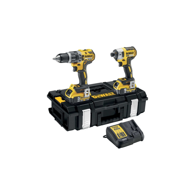 DEWALT Akku-Schlagbohrschrauber DCK266P2 Set, 18V, 2-tlg.(gelb/schwarz, 2x Akku 5Ah inkl. Akku-Schlagschrauber, in Tough Box)