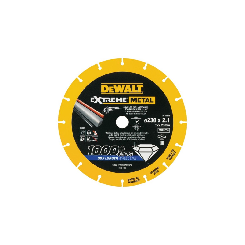DEWALT Diamanttrennscheibe Extreme Metal DT40255, Ø 230mm(Bohrung 22,23mm)