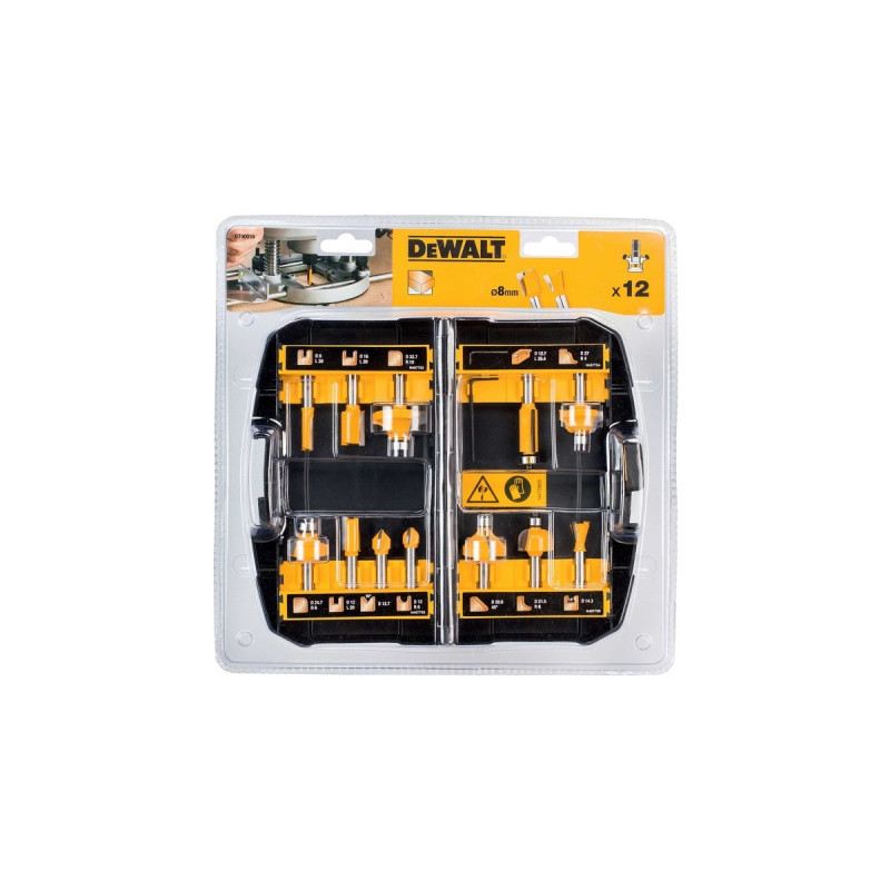 DEWALT Fräser-Set DT90016, 12-teilig(8mm Schaft)