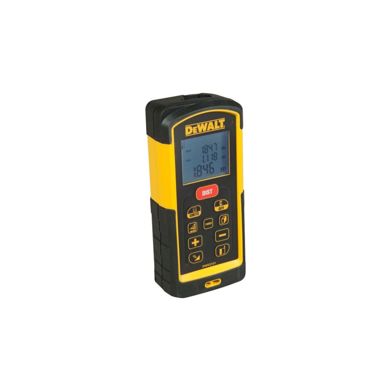 DEWALT Laser-Distanzmesser DW03101, Entfernungsmesser(schwarz/gelb, Reichweite: 100 Meter)