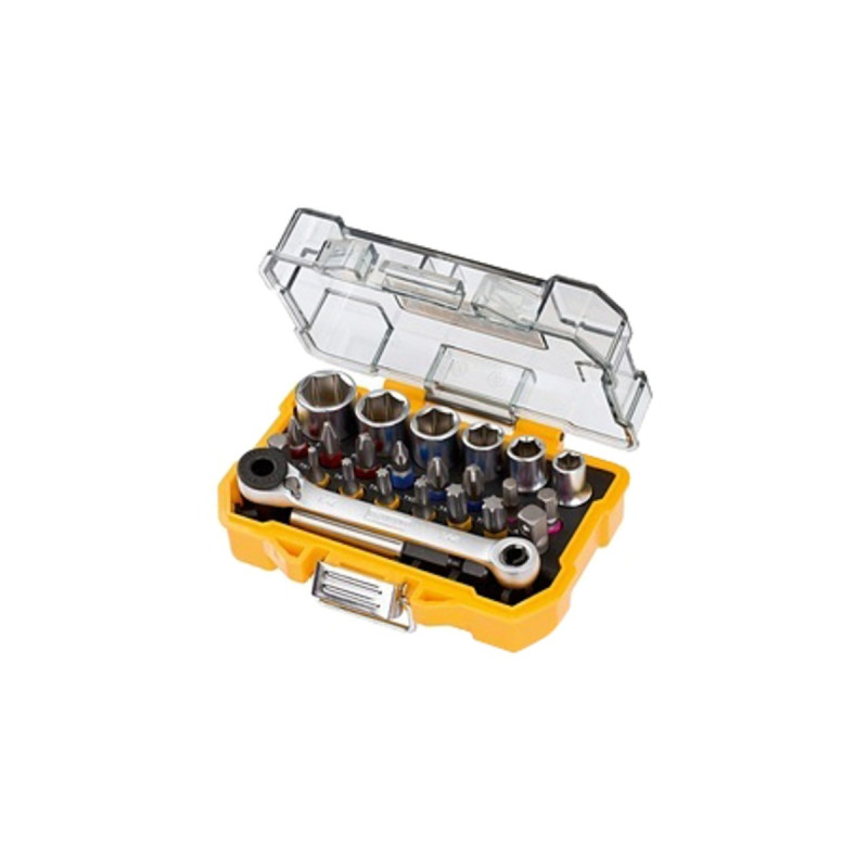 DEWALT Schrauber Bit- und Ratschen-Set DT71516, 24-teilig, Werkzeug-Set(inkl. hochwertiger Ratsche)